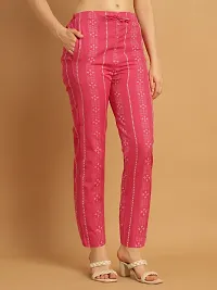 Enchanted Drapes Pink Printed Womens Cotton Pants-thumb2