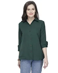 Enchanted Drapes Bottle Green American Crepe Women's Shirt-thumb1