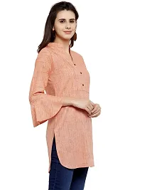 Enchanted Drapes Pink Solid Women's Cotton Short Kurti-thumb1