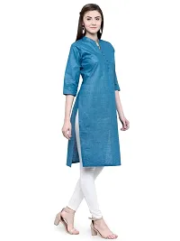 Enchanted Drapes Women's Blue Cotton Kurti (Size : 2XL) {EDKC0005}-thumb1