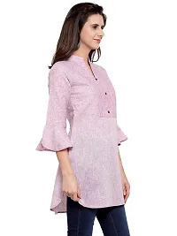 Enchanted Drapes Mauve Solid Women's Cotton Short Kurti-thumb1