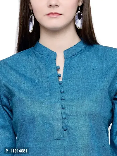 Enchanted Drapes Women's Blue Cotton Kurti (Size : 2XL) {EDKC0005}-thumb5