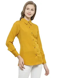 Enchanted Drapes Womens' Mustard Plain Crepe Ladies Shirt [Size: 6XL] {EDLSH0013}-thumb1