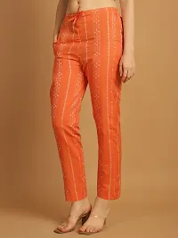 Enchanted Drapes Orange Printed Womens Cotton Pants-thumb1