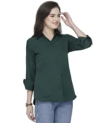 Enchanted Drapes Bottle Green American Crepe Women's Shirt-thumb3