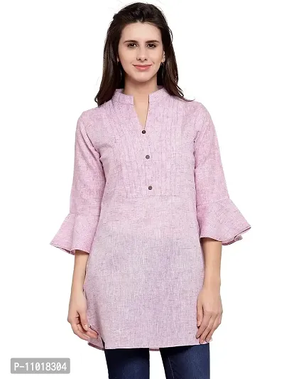 Enchanted Drapes Mauve Solid Women's Cotton Short Kurti