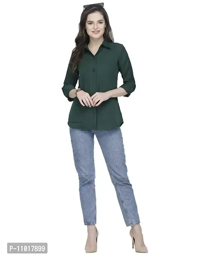 Enchanted Drapes Bottle Green American Crepe Women's Shirt-thumb0