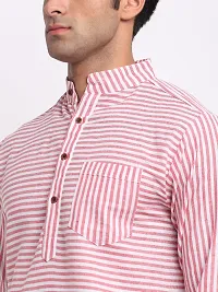 Red Striped Mens Long Kurta-thumb3