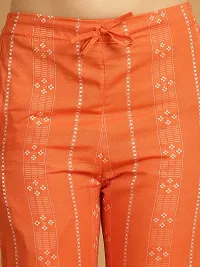 Enchanted Drapes Orange Printed Womens Cotton Pants-thumb4