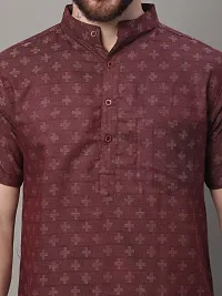 Violet Printed Mens Short Kurta-thumb4