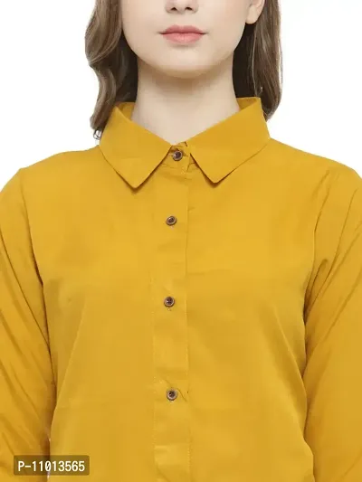 Enchanted Drapes Womens' Mustard Plain Crepe Ladies Shirt [Size: 6XL] {EDLSH0013}-thumb5