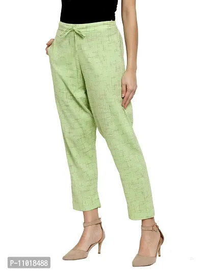 Enchanted Drapes Green Cotton Pants-thumb3