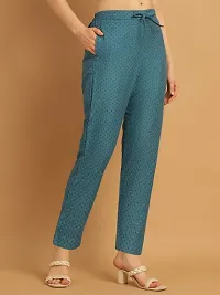 Enchanted Drapes Blue Dots Womens Cotton Pants-thumb2