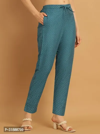 Enchanted Drapes Blue Dots Womens Cotton Pants-thumb3