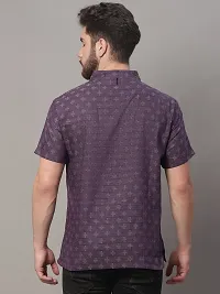 Purple Printed Mens Short Kurta-thumb1