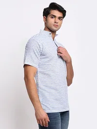 Blue Striped Mens Short Kurta-thumb1