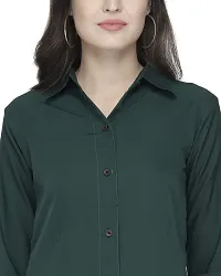 Enchanted Drapes Bottle Green American Crepe Women's Shirt-thumb4