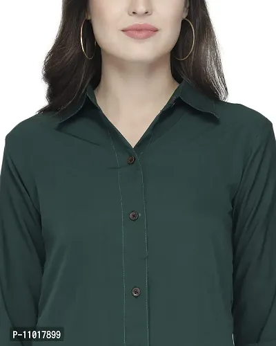 Enchanted Drapes Bottle Green American Crepe Women's Shirt-thumb5