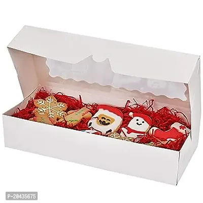 Beautiful White Paperboard Pastry Bakery Box Keep Donuts Muffins Cookies Safe Auto Pop Up Feature And Clear Window