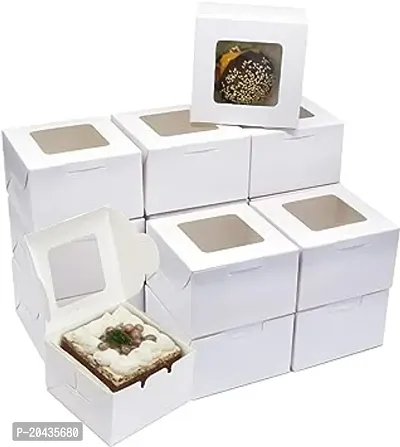 Boxes With Window 25Pcs 3X3X2 Inch Small Treat Boxes Mini Cake Boxes Small Cookie Boxes Small Bakery Pastry Boxes Donut Boxes Individual Small Boxes For Treats White