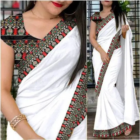 Stylish Art Silk Saree With Blouse Piece For Women