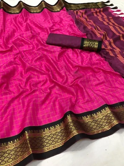 Cotton Silk Woven Sarees with Blouse piece