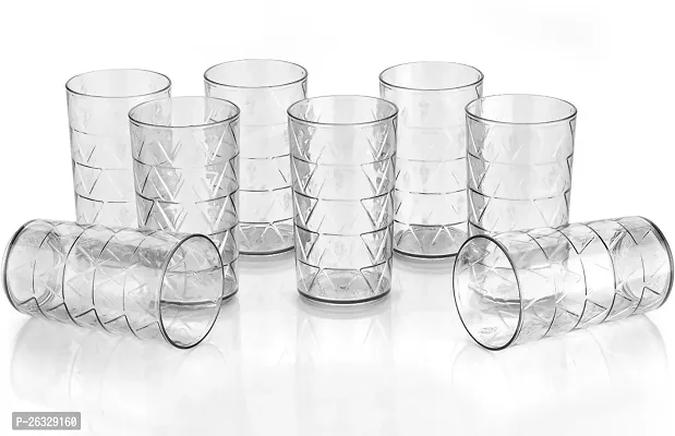 Classic Plastic Water Juice Glass Set , Pack Of 8