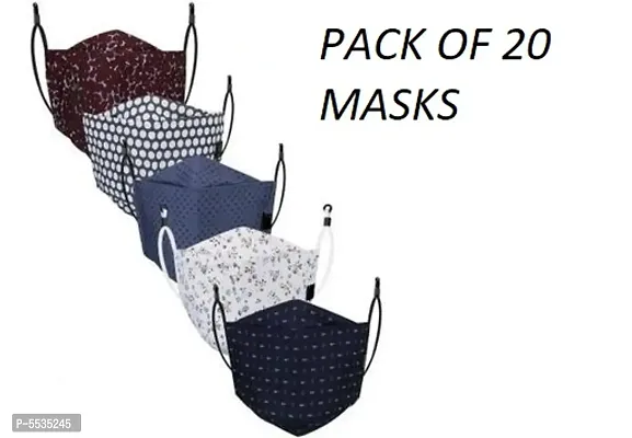 Cotton 3D Mask (Pack of 20)-thumb0