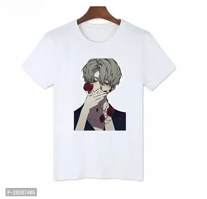 Stylish White Polyester Printed Round Neck T-Shirt For Men-thumb0