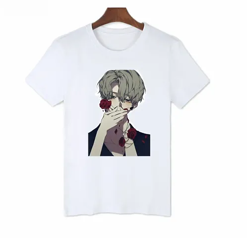 Stylish White Polycotton Printed Tees For Men