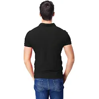 Classic Black Polycotton Solid Polos For Men-thumb1