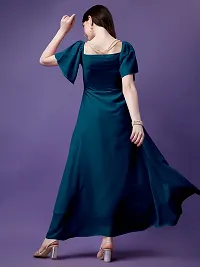 Vastani Enterprise Women's Regular Fit Solid Printed Georgette Maxi Dress (DRS VE-71)-thumb1
