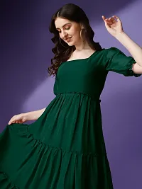 Stylish Green Georgette Solid Gown For Women-thumb3