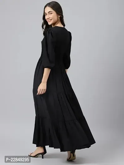 Vastani Enterprise Women's Regular Fit Solid Printed Rayon Full Length Gown (VE-75)-thumb2