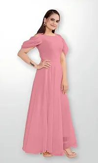 Vastani Enterprise Women's Regular Fit Solid Printed Georgette Full Length Gown (VE-74)-thumb2