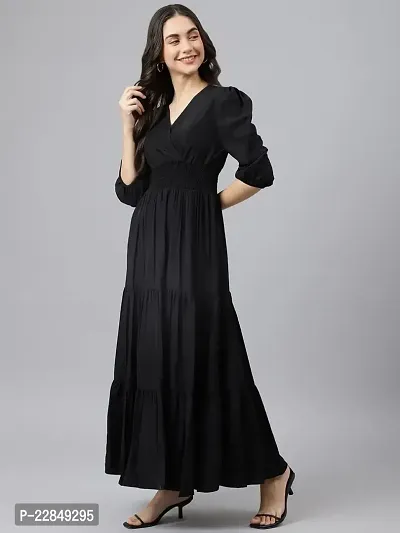 Vastani Enterprise Women's Regular Fit Solid Printed Rayon Full Length Gown (VE-75)-thumb3