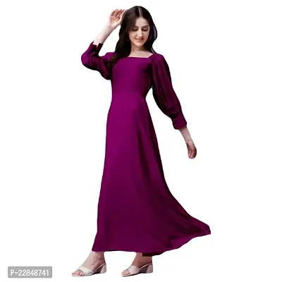 Vastani Enterprise Women's Regular Fit Solid Printed Georgette Maxi Dress (DRS VE-72)