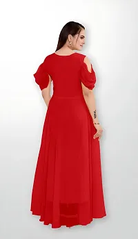 Vastani Enterprise Women's Regular Fit Solid Printed Georgette Full Length Gown (VE-74)-thumb1