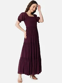 Vastani Enterprise Women's Regular Fit Solid Printed Georgette Full Length Gown (VE-76)-thumb2