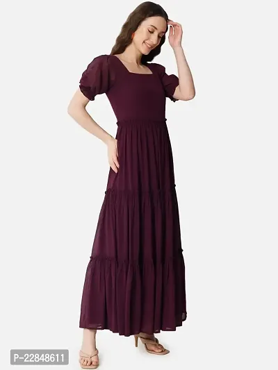 Vastani Enterprise Women's Regular Fit Solid Printed Georgette Full Length Gown (VE-76)-thumb3