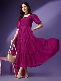 Stylish Magenta Georgette Solid Gown For Women-thumb4