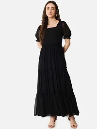 Vastani Enterprise Women's Regular Fit Solid Printed Georgette Full Length Gown (VE-76)-thumb3