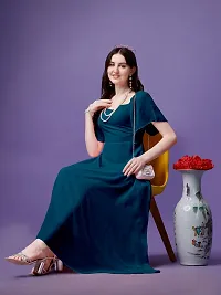 Vastani Enterprise Women's Regular Fit Solid Printed Georgette Maxi Dress (DRS VE-71)-thumb4