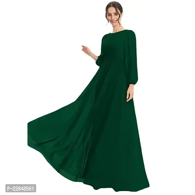 Vastani Enterprise Women's Regular Fit Solid Printed Georgette Maxi Gowns (VE-78)