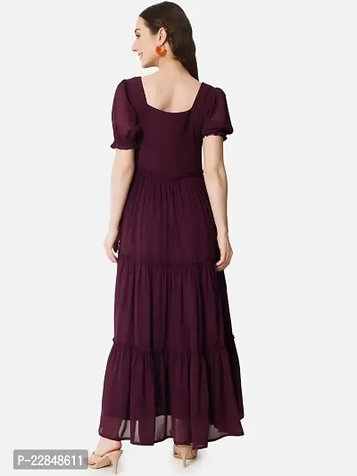 Vastani Enterprise Women's Regular Fit Solid Printed Georgette Full Length Gown (VE-76)-thumb2