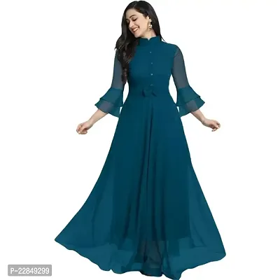 Vastani Enterprise Women's Regular Fit Solid Printed Cotton Full Length Gown (VE-40)-thumb0