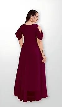 Vastani Enterprise Women's Regular Fit Solid Printed Georgette Full Length Gown (VE-74)-thumb1