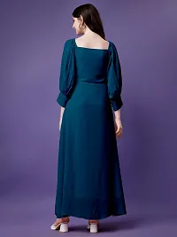 Vastani Enterprise Women's Regular Fit Solid Printed Georgette Maxi Dress (DRS VE-72)-thumb1