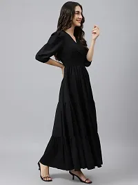 Vastani Enterprise Women's Regular Fit Solid Printed Rayon Full Length Gown (VE-75)-thumb3
