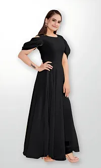 Vastani Enterprise Women's Regular Fit Solid Printed Georgette Full Length Gown (VE-74)-thumb2